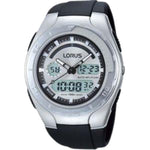 Load image into Gallery viewer, Lorus Mens Dual Time Chronograph Watch Black Strap