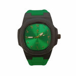 Load image into Gallery viewer, Clasico Unisex Arabic Square Dial Green Rubber Watch