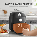 Load image into Gallery viewer, Midea Compact 2L Air Fryer 1150W 12 Presets Black