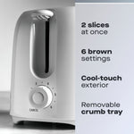 Load image into Gallery viewer, Daewoo 2 Slice Compact Toaster White