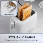 Load image into Gallery viewer, Daewoo 2 Slice Compact Toaster White