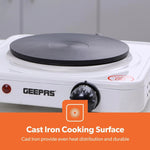 Load image into Gallery viewer, Geepas Single Electric Hot Plate 1000W White