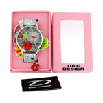Load image into Gallery viewer, Time Design Kids Floral Watch Key Ring Set Analogue