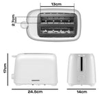 Load image into Gallery viewer, Daewoo 2 Slice Compact Toaster White
