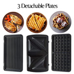 Load image into Gallery viewer, Domestic King 3 in 1 Snack Sandwich Maker 750W Black