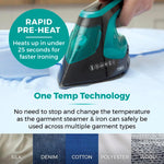 Load image into Gallery viewer, Tower 2 in 1 Garment Steamer Iron 1800W LED Teal
