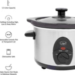 Load image into Gallery viewer, Quest 1.5L Compact Slow Cooker Stainless Steel