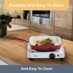 Load image into Gallery viewer, Quest Single Electric Hob 1500W 5 Settings White