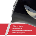 Load image into Gallery viewer, Kitchen Perfected 1.7L Cordless Kettle 2KW Black