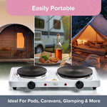Load image into Gallery viewer, Quest Single Electric Hob 1500W 5 Settings White