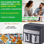 Load image into Gallery viewer, Domestic King 7L Dual Basket Digital Air Fryer 2400W