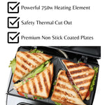 Load image into Gallery viewer, Domestic King 3 in 1 Snack Sandwich Maker 750W Black
