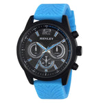 Load image into Gallery viewer, Henley Mens Large Black & Blue Sports Tyre Watch