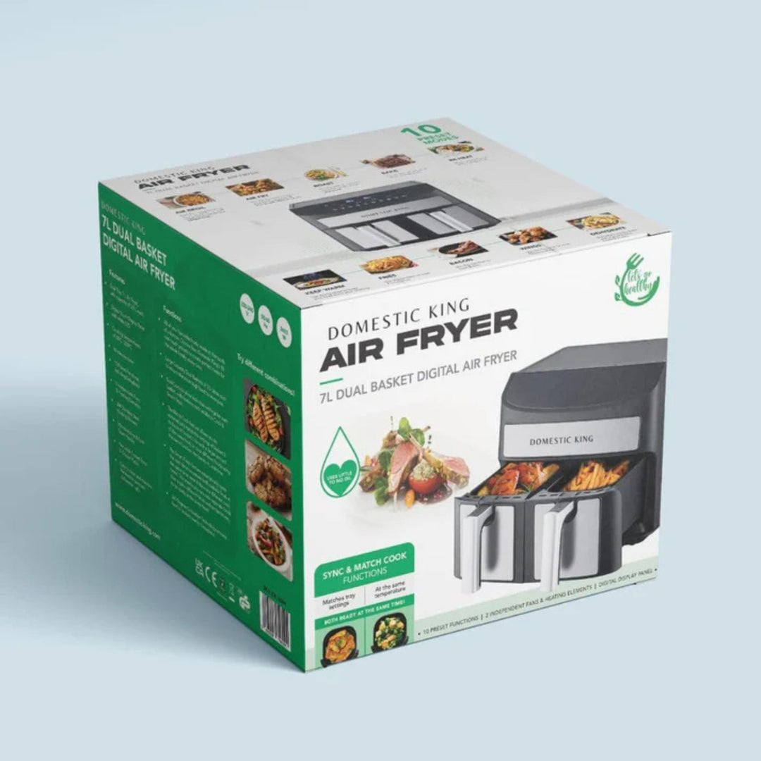 Domestic King 7L Dual Basket Digital Air Fryer 2400W