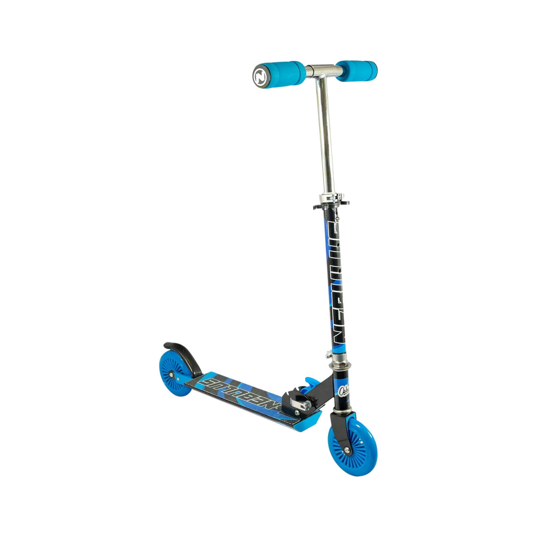 Ozbozz Nebulus Chrome Scooter Blue Black Foldable