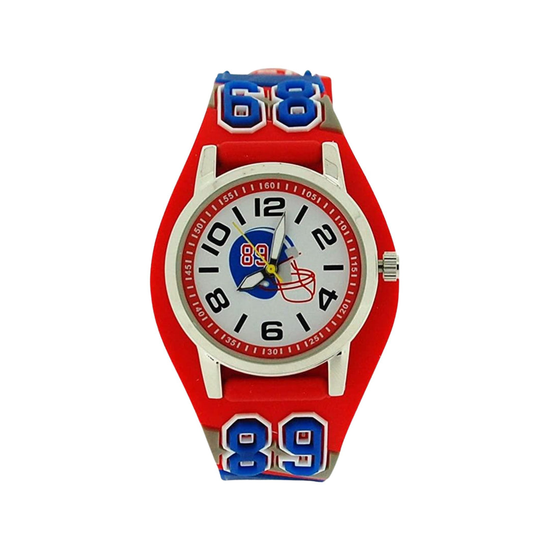 Ravel Kids Soccer Helmet Watch Red Strap Analogue