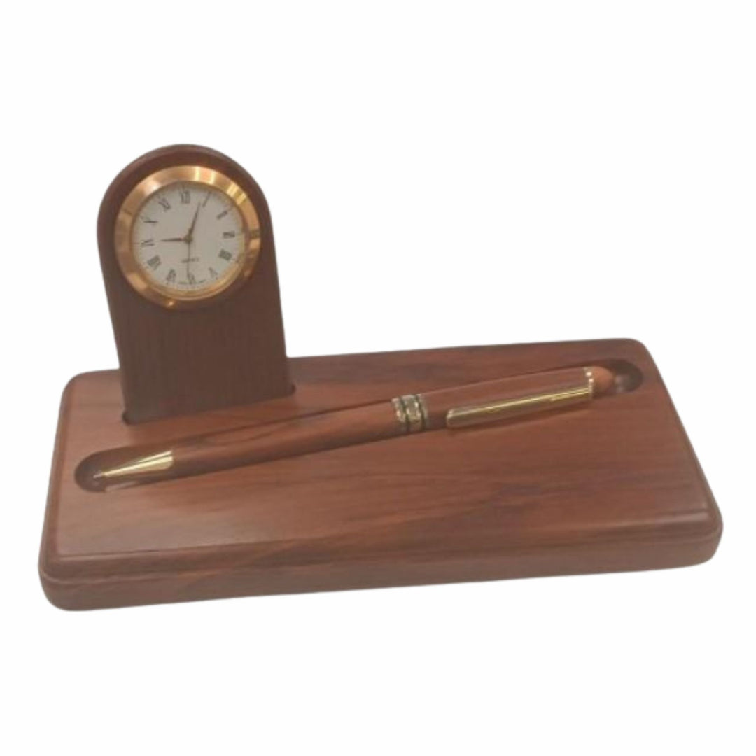 Imperial Miniature Desk Clock Gift Set Wood