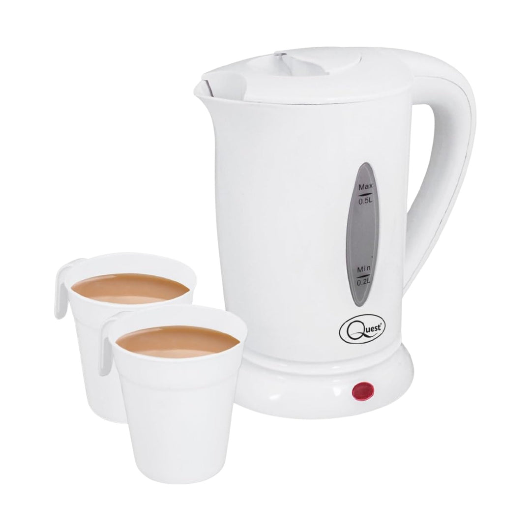 Quest Dual Voltage Travel Kettle 0.5L 2 Cups White