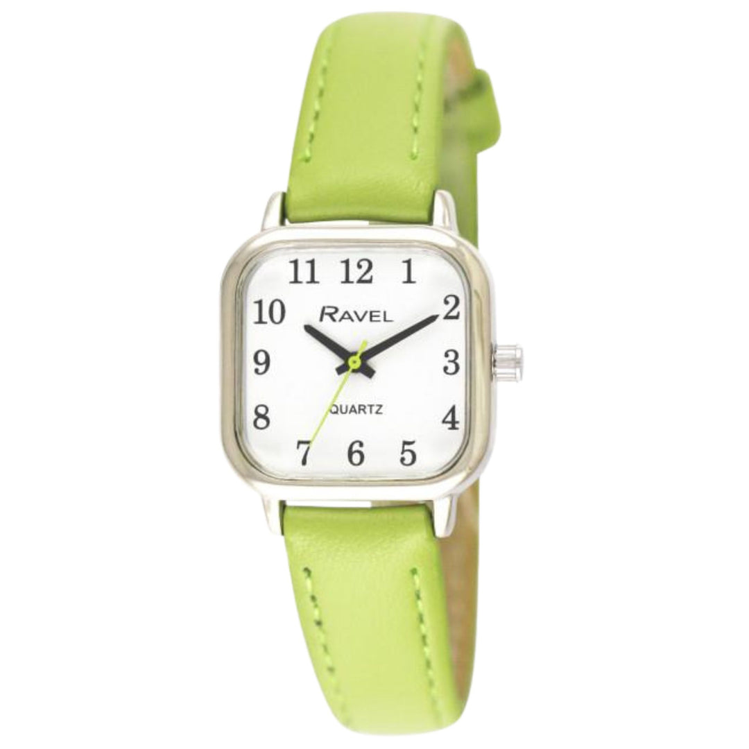 Ravel Ladies Cushion Watch Lime Green Strap
