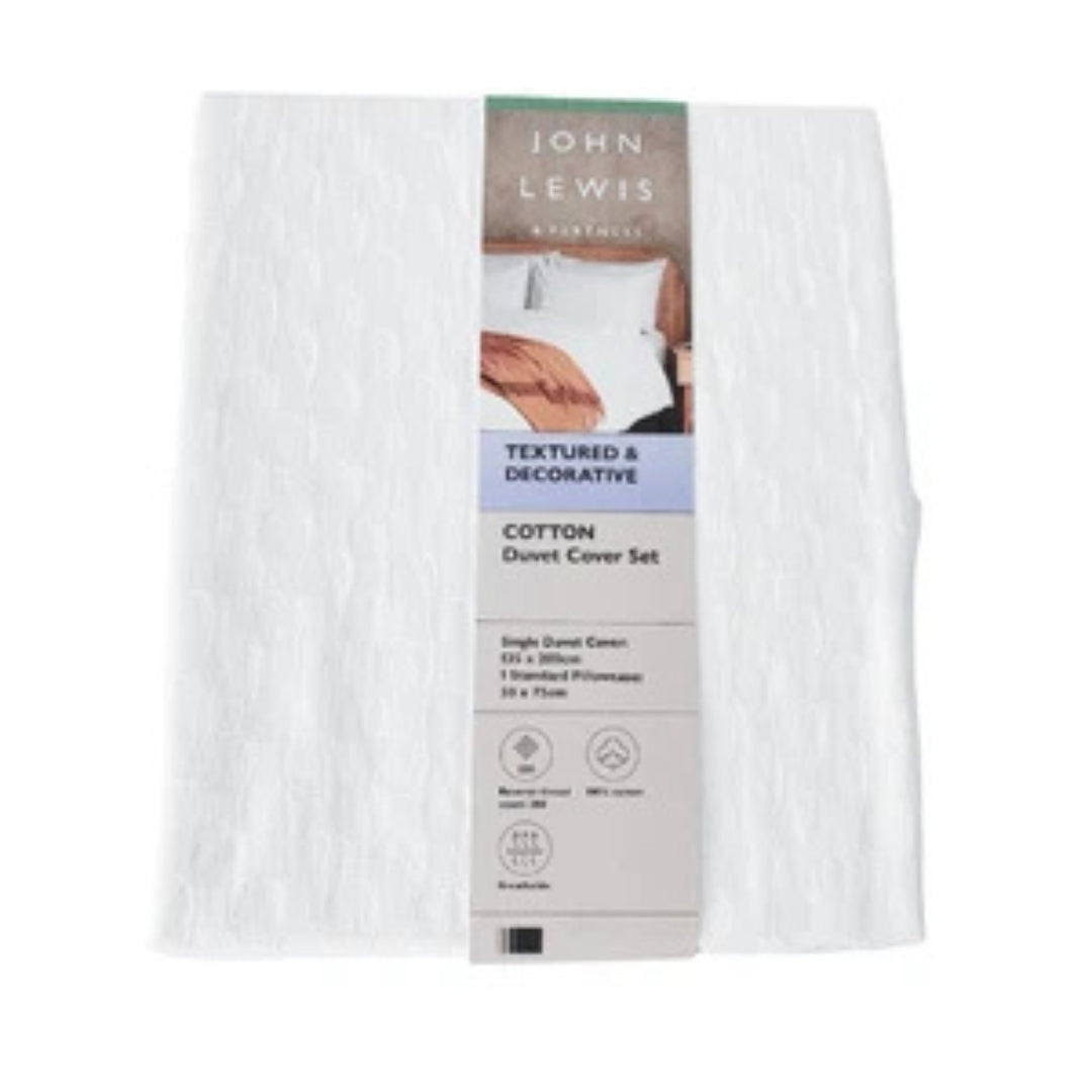 John Lewis Seersucker Spot Cotton Duvet Cover Set