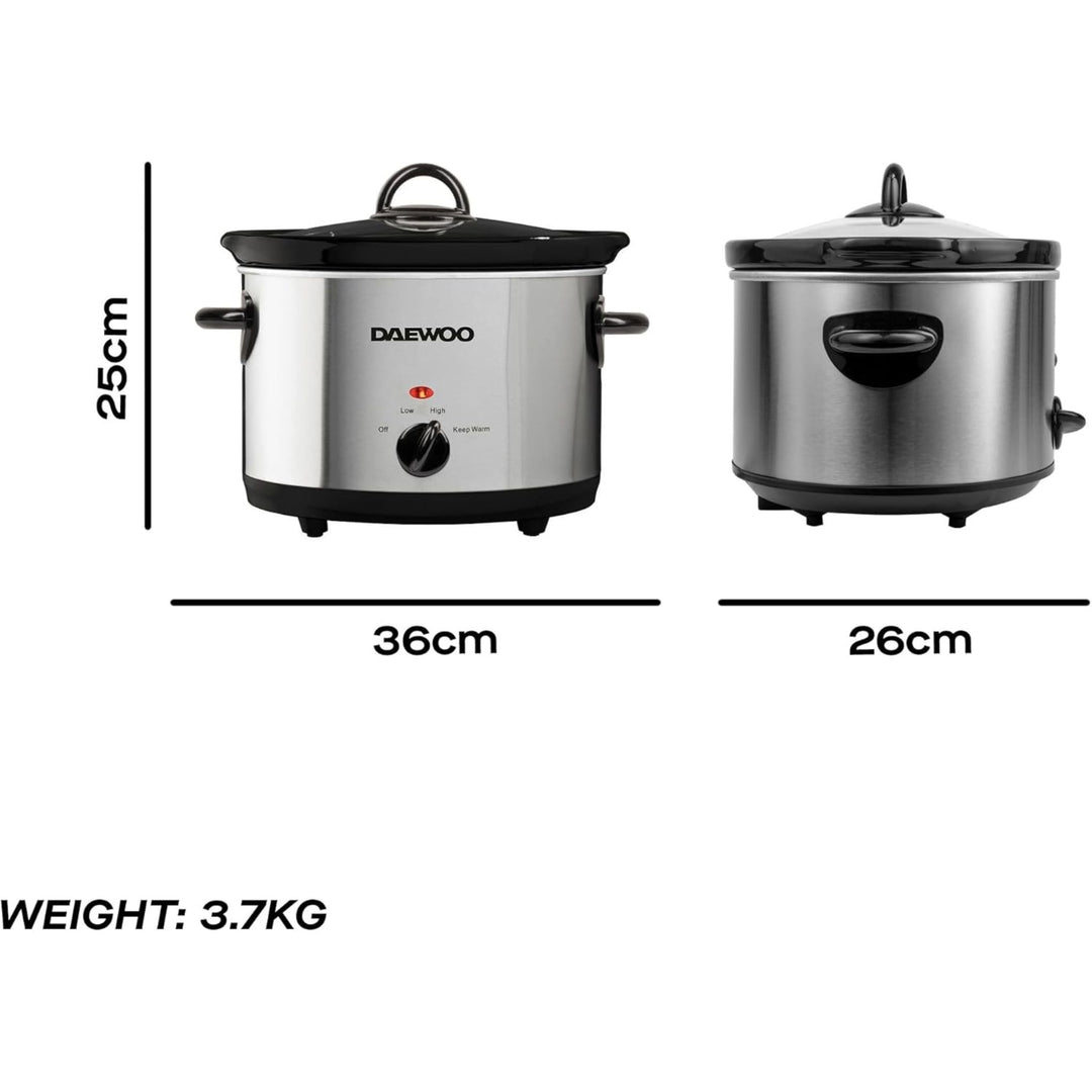 Daewoo 3.5L Stainless Steel Slow Cooker