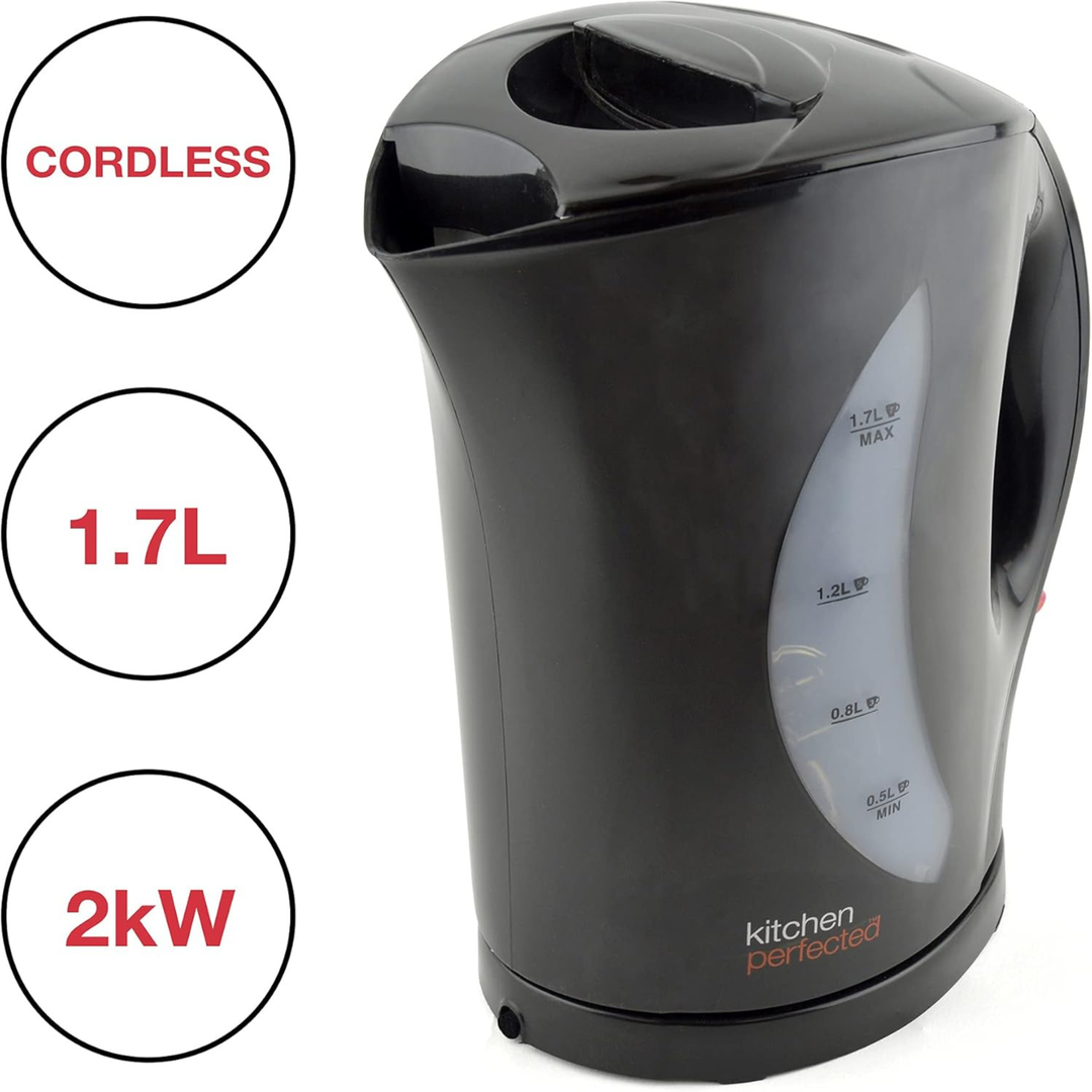 Kitchen Perfected 1.7L Cordless Kettle 2KW Black