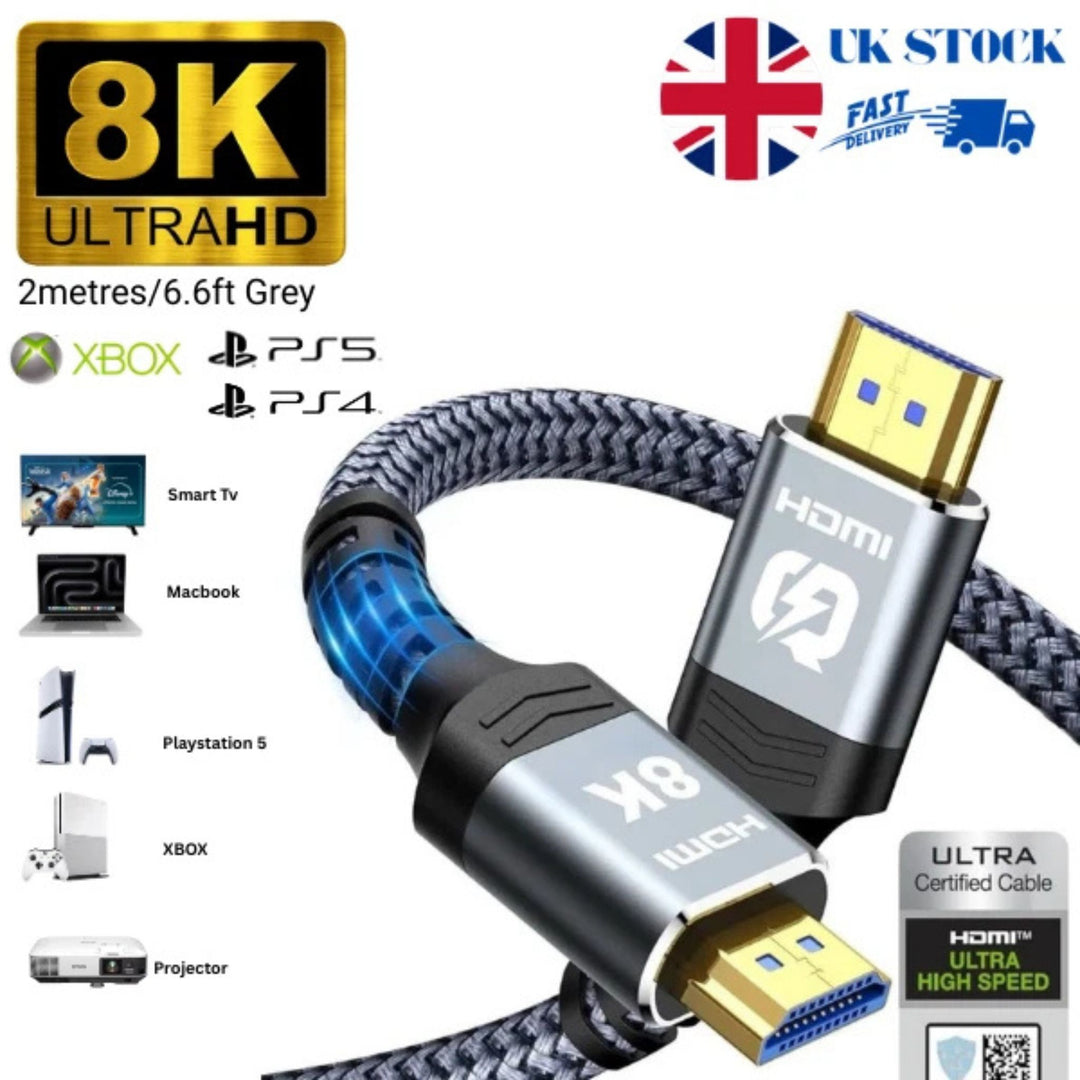 CIRQIT HDMI 2.1 Cable 2m 8K 48Gbps Nylon Braided