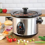 Load image into Gallery viewer, Quest 1.5L Compact Slow Cooker Stainless Steel