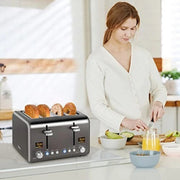 SEEDEEM 4 Slice Toaster LCD Wide Slots Stainless