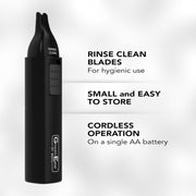 Wahl GroomEase Ear Nose Trimmer Battery Powered Black