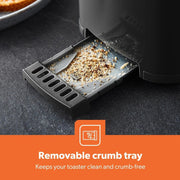 Geepas 2 Slice Toaster 650W 6 Levels Black