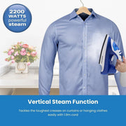 Hamilton Beach SteamMax 2200W Ceramic Steam Iron Blue