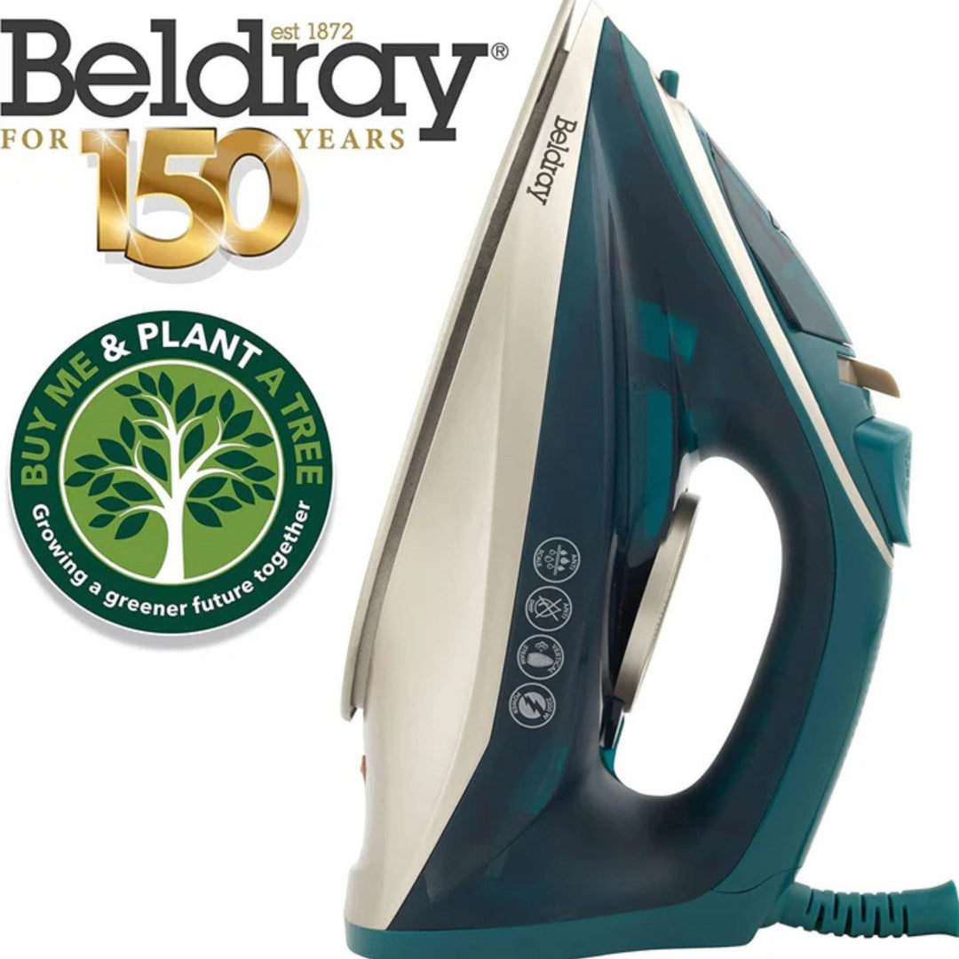 Beldray Duo Glide 2200W Ceramic Steam Iron White Gold