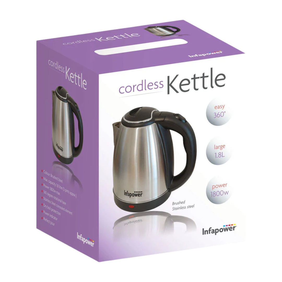 Infapower 1.8L 1800W Brushed Stainless Kettle