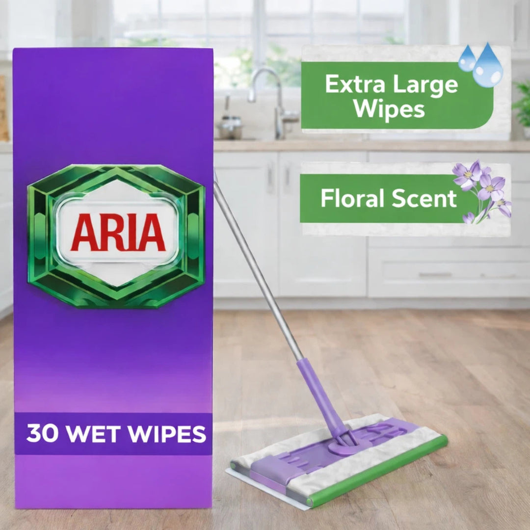 Aria XL Floor Wipes Floral 30 Wipes