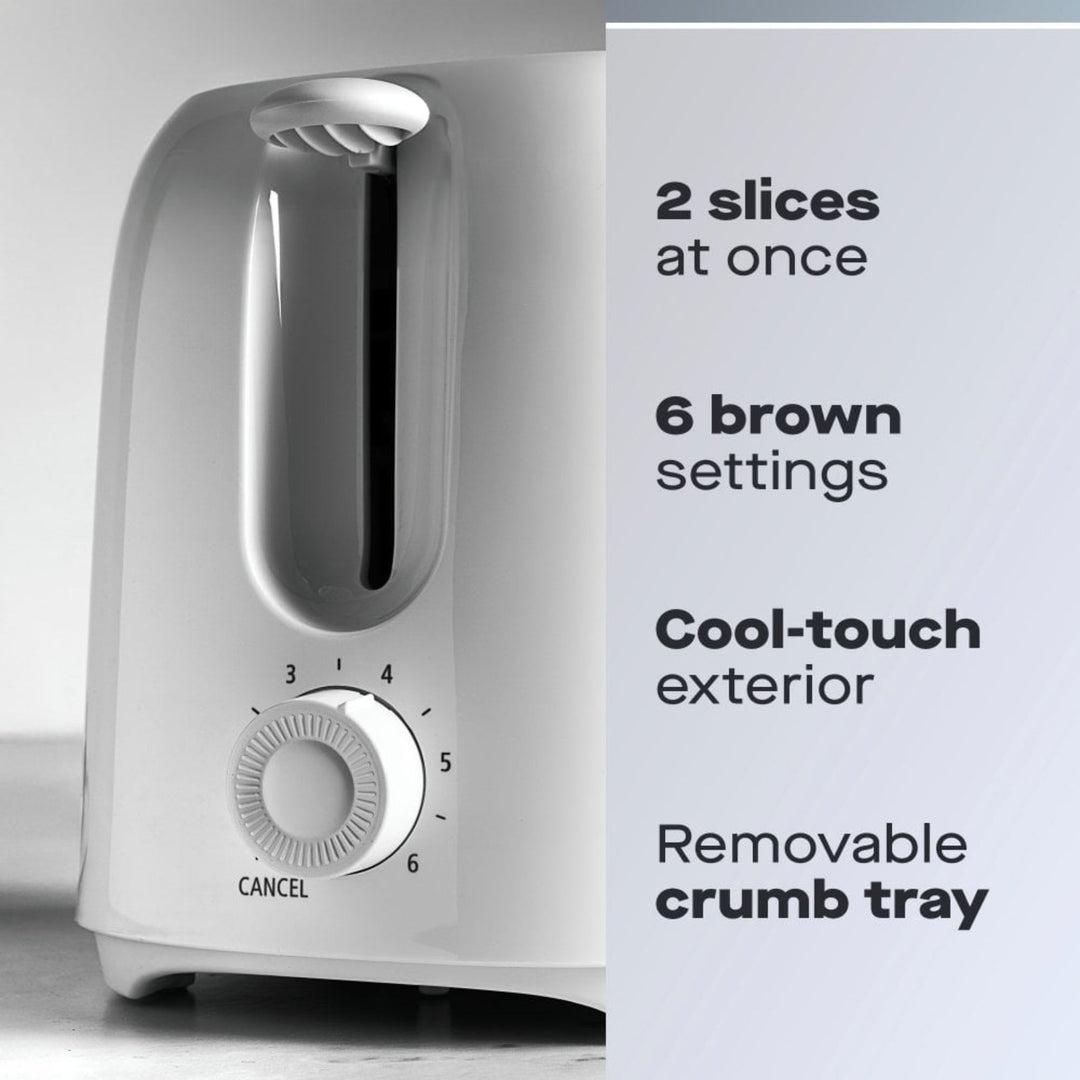 Daewoo 2 Slice Compact Toaster White