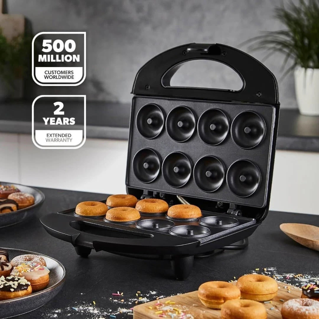 Geepas Doughnut Maker 750W 8pc Non Stick Black