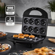 Geepas Doughnut Maker 750W 8pc Non Stick Black