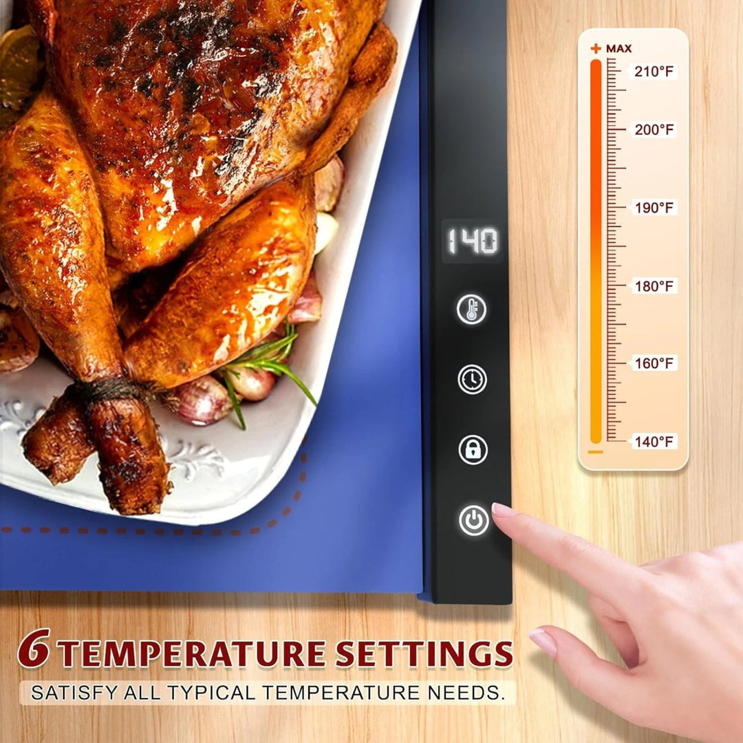 Silicone Food Warming Mat 6 Temp Timer Portable