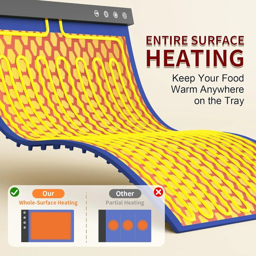 Silicone Food Warming Mat 6 Temp Timer Portable