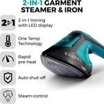 Load image into Gallery viewer, Tower 2 in 1 Garment Steamer Iron 1800W LED Teal