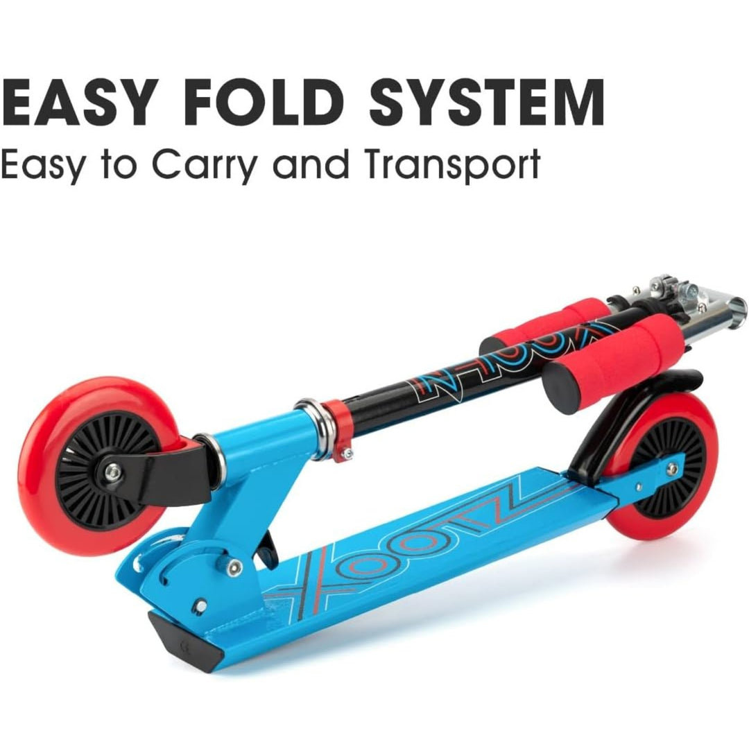 Xootz Kids Folding Kick Scooter Adjustable Blue