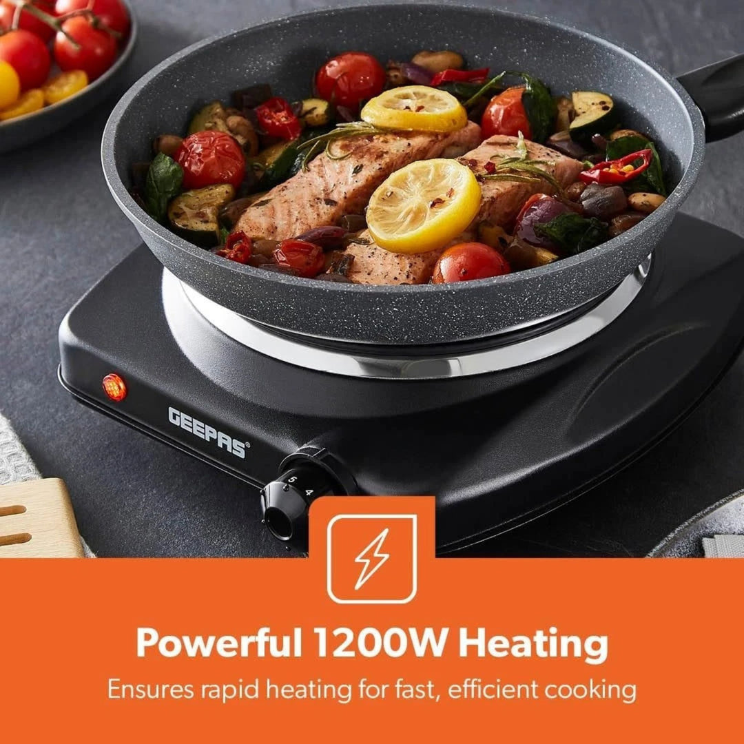 Geepas Single Ceramic Hot Plate 1200W Portable
