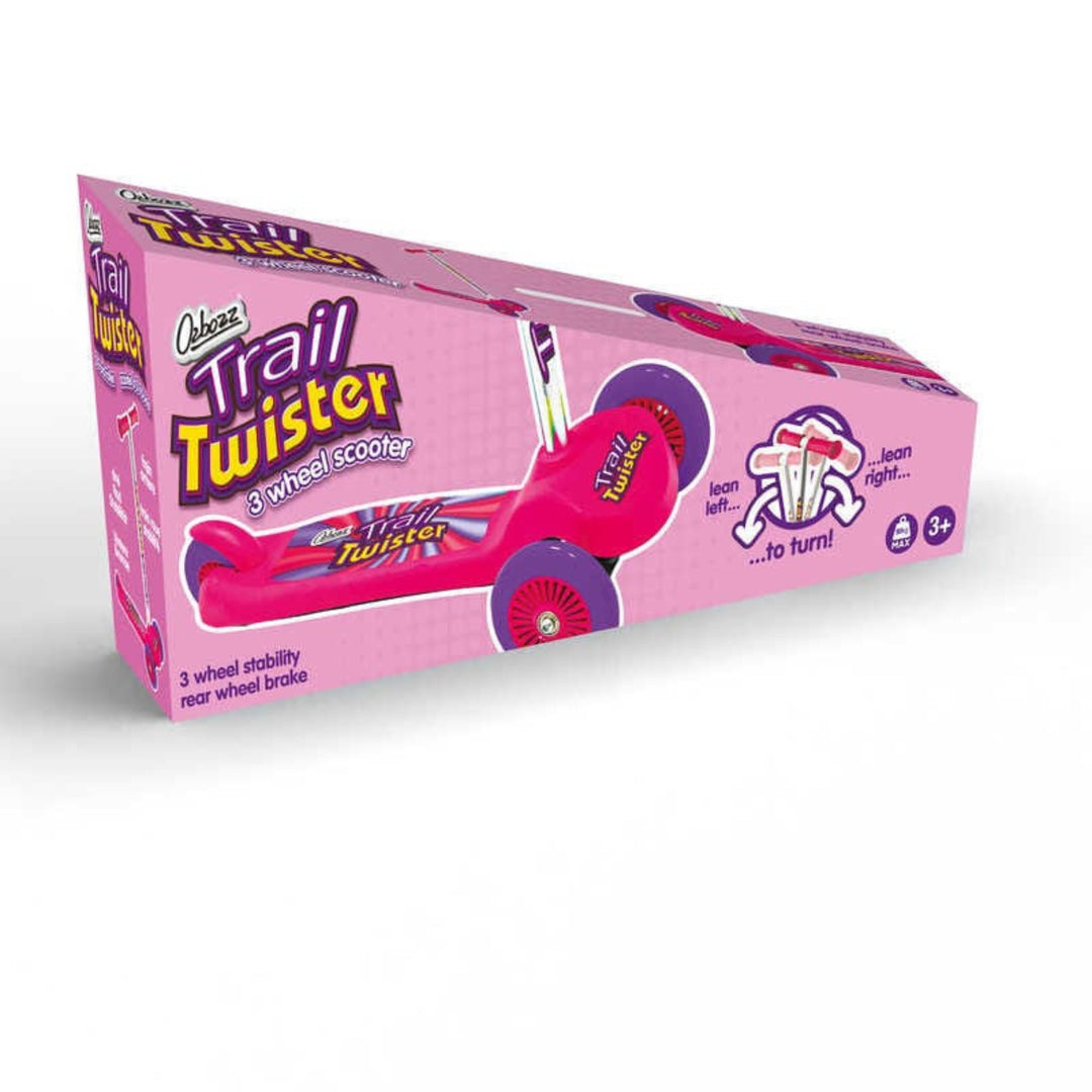 Ozbozz Trail Twist 3 Wheel Scooter Pink Kids