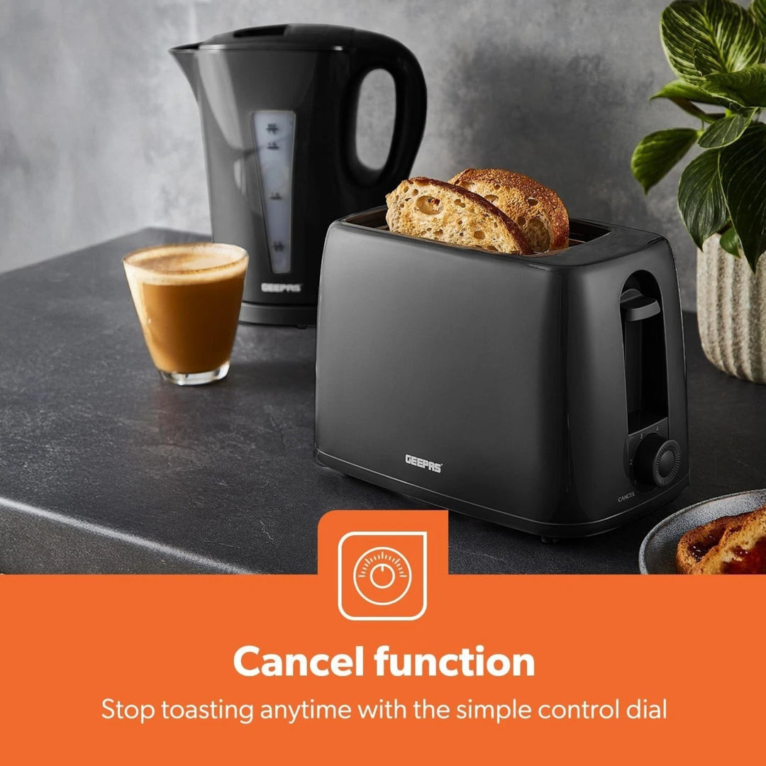 Geepas 2 Slice Toaster 650W 6 Levels Black