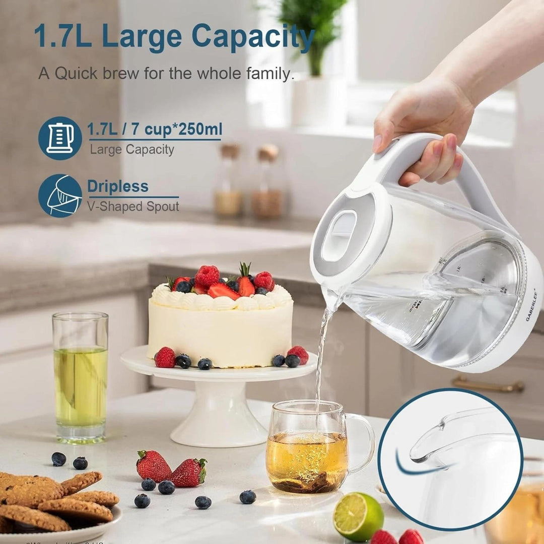 Gaberlee Glass Kettle 1.7L 2200W Blue LED White