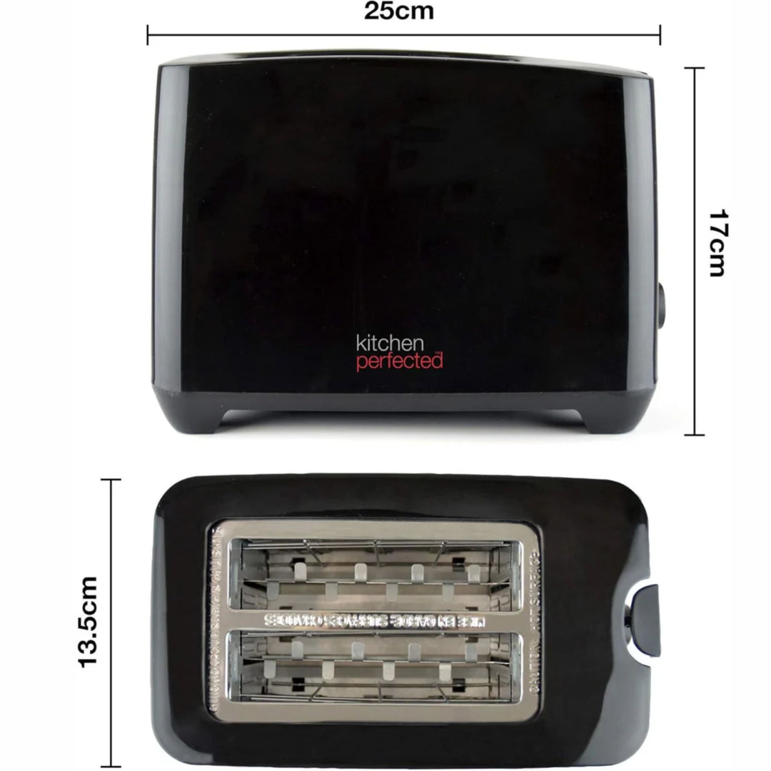 Kitchen Perfected 2 Slice Wide Slot Toaster Black