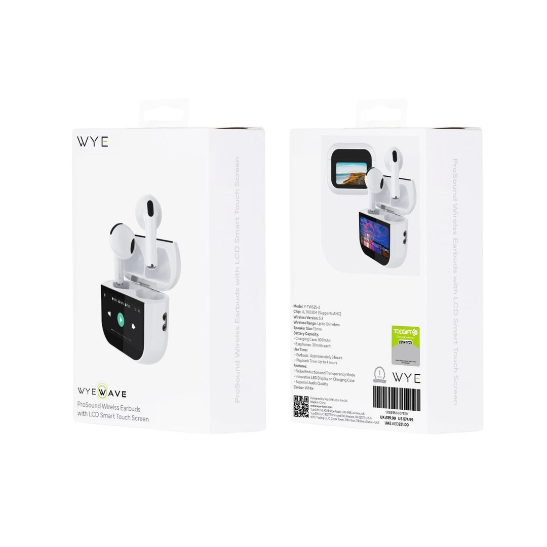 Wyewave ProSound Wireless Earbuds ANC LCD White
