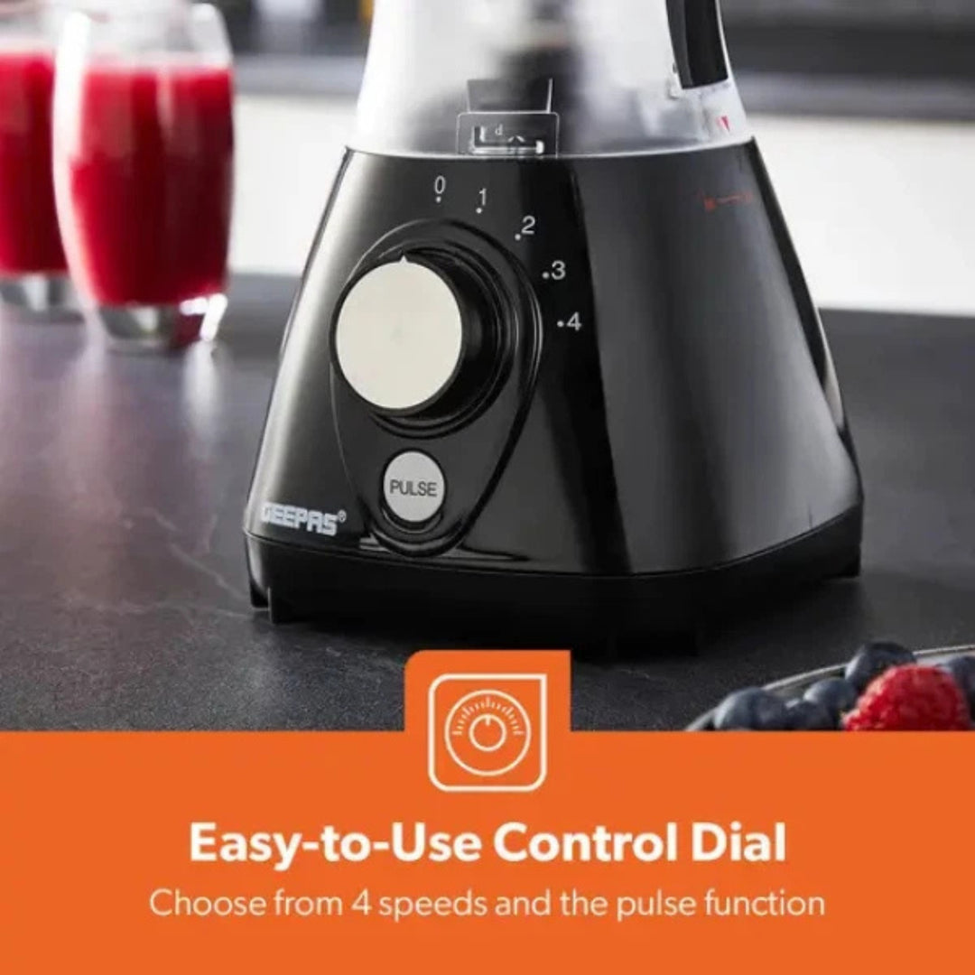 Geepas 2-in-1 Blender Smoothie Maker 550W Black