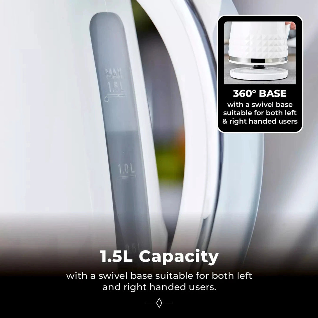 Tower Solitaire Kettle 1.5L 3kW White Chrome